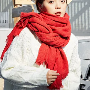 Factory Direct Multi-Color Wholesale Pure Color Cashmere Soft Scarf Women Autumn Winter Shawl