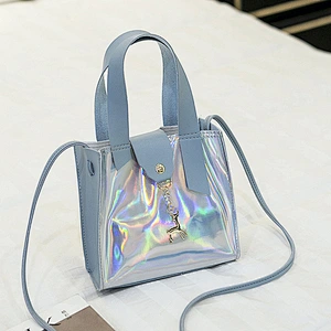 Shining Laser PU Single Shoulder Women Leather Handbags Holographic Crossbody Bag