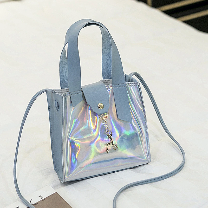 Shining Laser PU Single Shoulder Women Leather Handbags Holographic Crossbody Bag