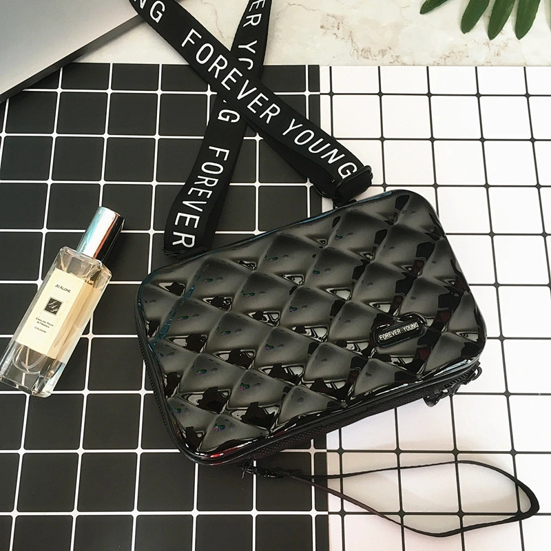Geometric Plaid Totes Ladies Women Clutch Bag Multifunction Cosmetic Bag ABS+PC Tote Cosmetic Bag
