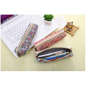 Wholesale Student Supplies Elegant Floral Pencil Case Korea Extended Pencil Case Stationery Bag