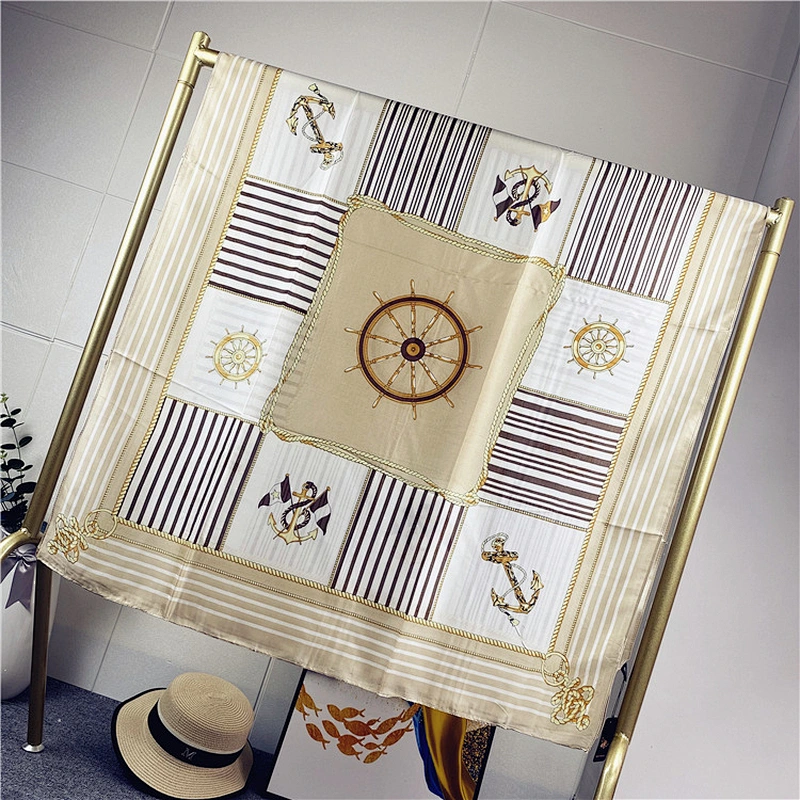 Large-Size New Silk Satin Scarf, Summer Sun Protection Decorative Dual-Use Scarf Women