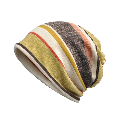 Spot Wholesale Scarf Hat Dual-Use Wild Striped Street Casual Fashion Warm Winter Beanie Hat