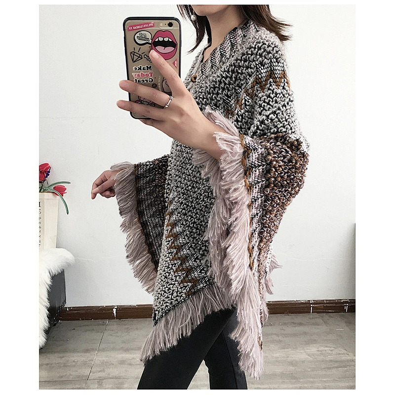 National Shawl Knitted Spring Summer Hedging Mohair Fringed Scarf Women Casual Long Shawl