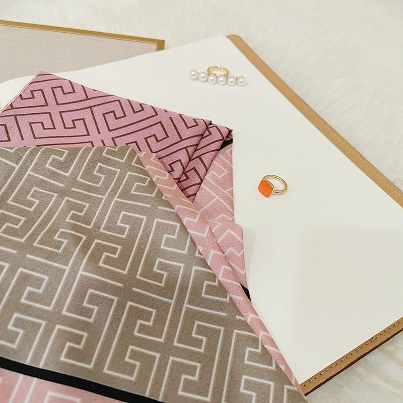 Wholesale Autumn New Ins Long Strip 14*145cm Small Silk Scarf Female Artificial Silk Professional Gift Scarf