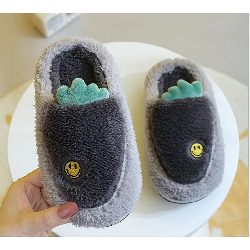 children's cotton slippers female cute cartoon indoor home plus velvet warmth non-slip parent-child baby cotton slippers
