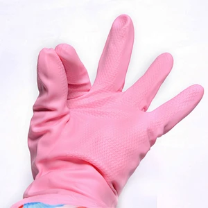 Winter Double Layer Thickening Wholesale PU Safety Work Glove Cheap Kitchen Hand Long Cuff Latex Gloves