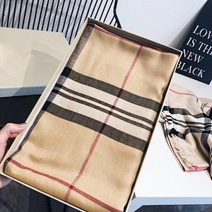 Autumn Winter Classic British Plaid Scarf Cotton Cashmere Scarf Women Shawl Dual-Use New Wholesale