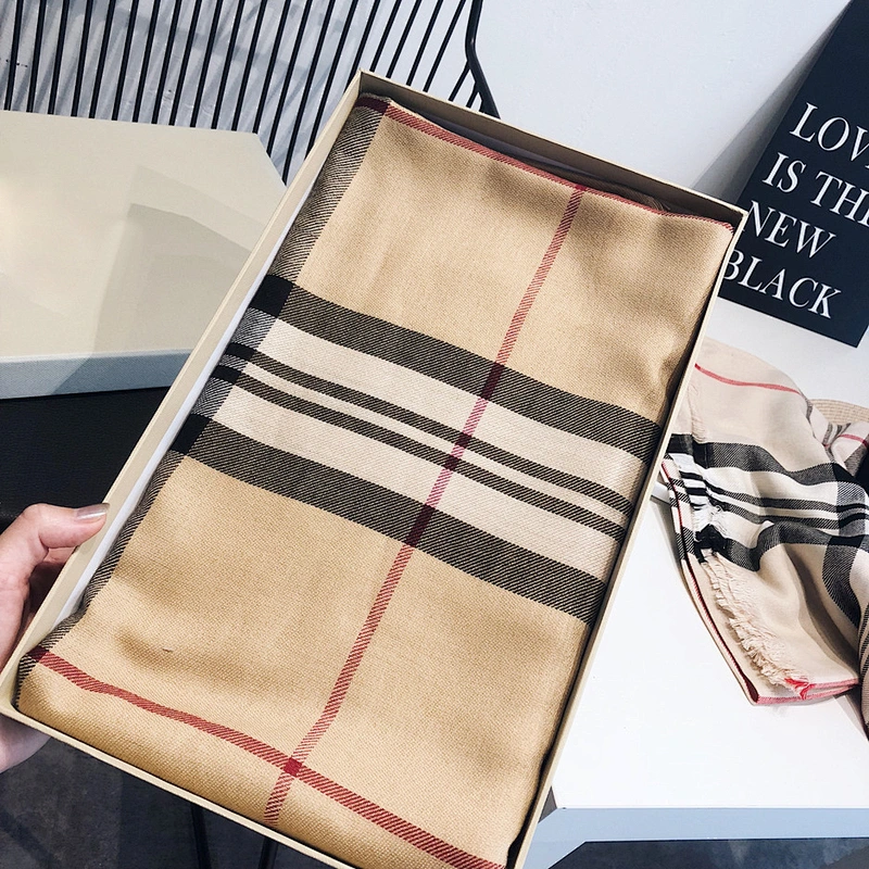 Autumn Winter Classic British Plaid Scarf Cotton Cashmere Scarf Women Shawl Dual-Use New Wholesale