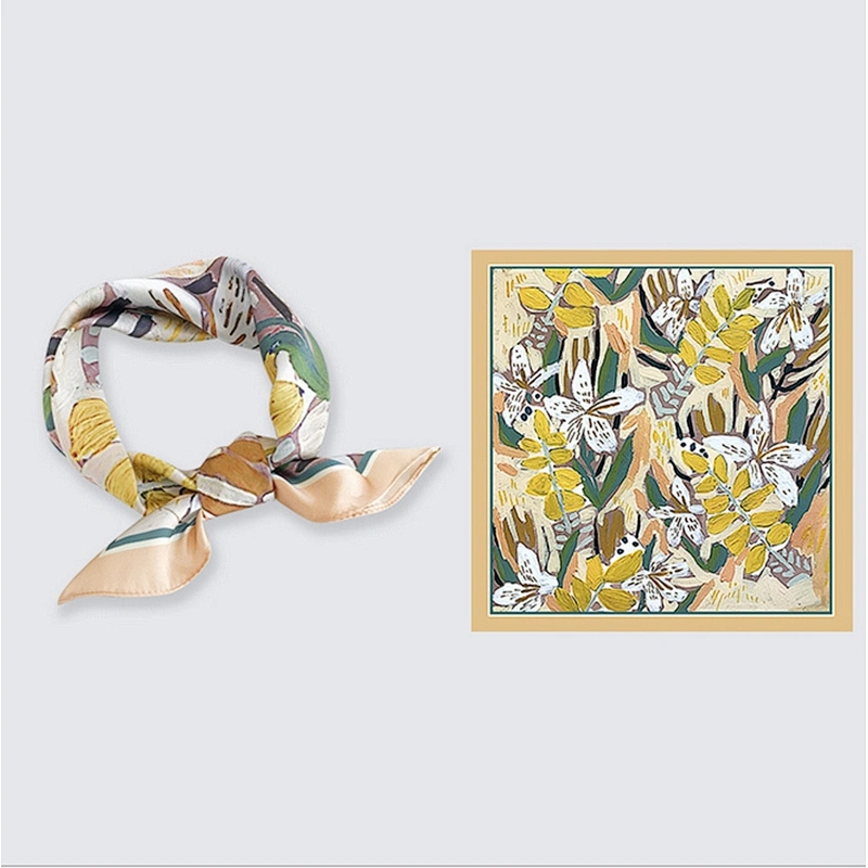 Wholesale Summer Silk Scarf Small Square Scarf Female Headband Multi-Function Trend Original Chic Small Silk Scarf