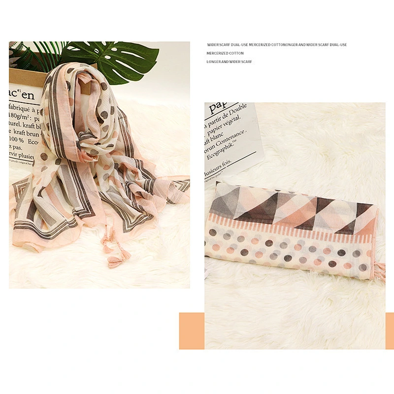 2020 New Fresh Japanese Korean Sweet Scarf Fashion Cotton And Linen Silk Scarf Long Dual-Use Shawl