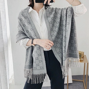 Factory Wholesale New Scarf Gifts Women European Style Double-Sided Letters Cashmere Wild Warm Shawl