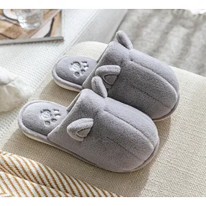 Wholesale 2020 Cotton Slippers Home Female Winter Home Children Cute Warm Couple Male Parent-Child Plush Slippers
