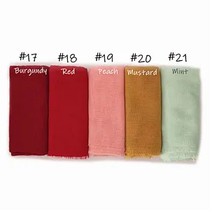 Wholesale Price 80*180cm Women Muslim Crinkle Hijab Scarf Femme Musulman Soft Cotton Headscarf Islamic Hijab Shawls And Wraps