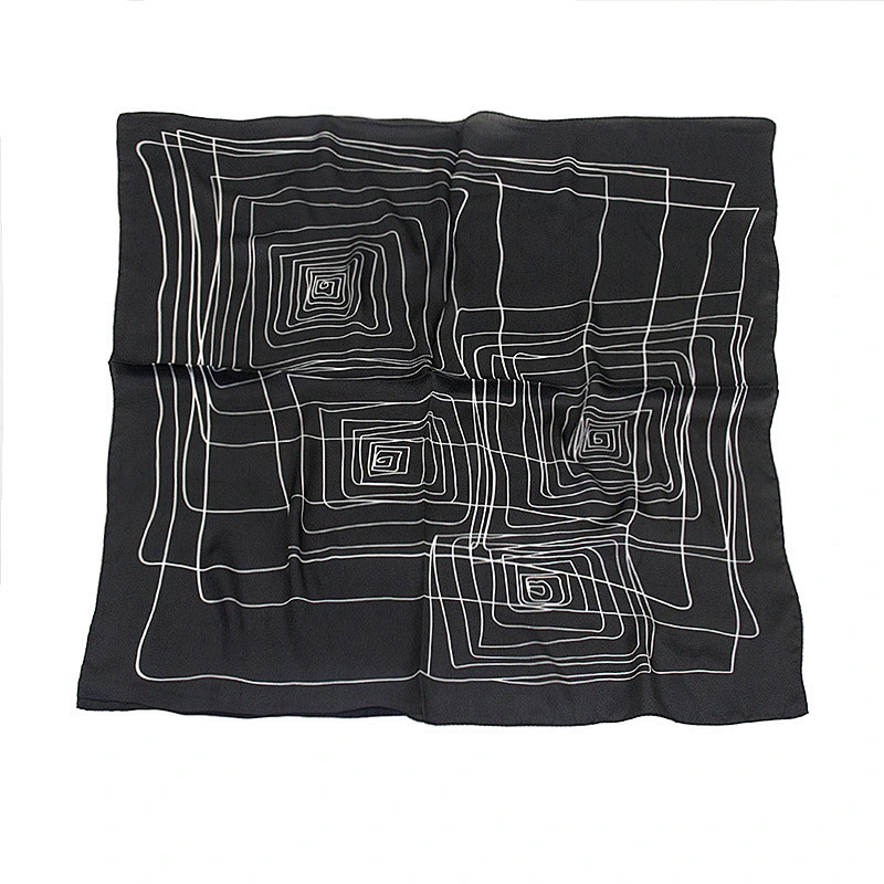 70cm Small Square Scarf Silk Lady Silk Style Striped Polka Dot Professional Decoration Bag Printing Small Scarf