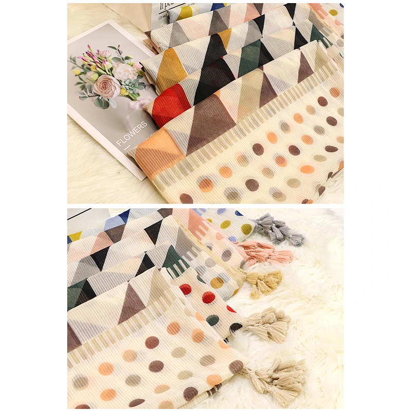 2020 New Fresh Japanese Korean Sweet Scarf Fashion Cotton And Linen Silk Scarf Long Dual-Use Shawl