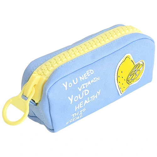 Korean Style Creative Cute Big Zipper Custom School Pen Pencil Bag Canvas