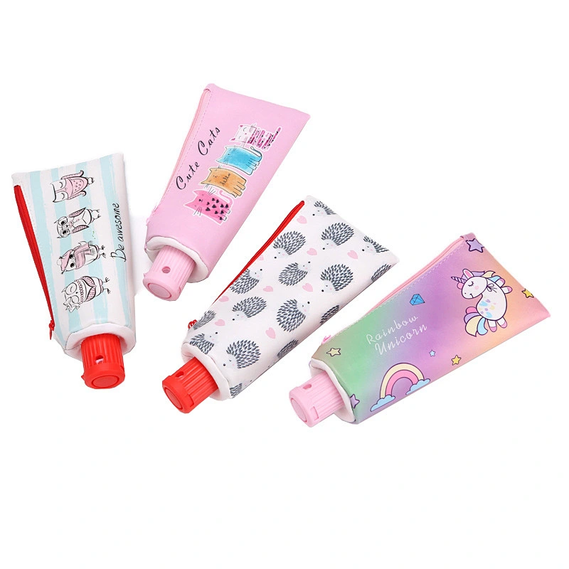 Korea Cute Cartoon Creative Pencil Case With Pencil Sharpener Toothpaste Shape Personality Storage Stationery Bag