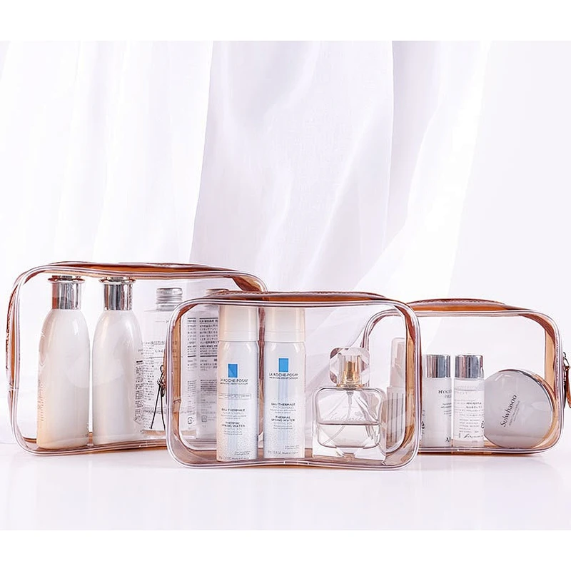 Pvc Cosmetic Bag Transparent Waterproof 2020 New Large-Capacity Portable Travel Separate Packaging Wash Storage Bag