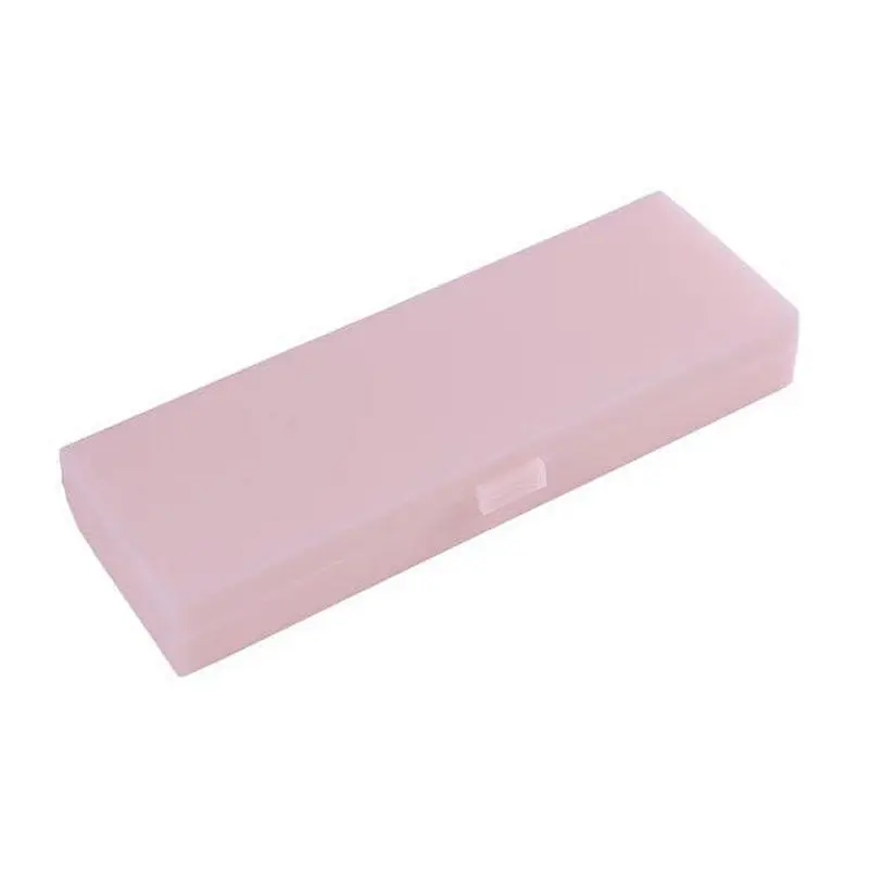 Factory Direct Simple Transparent Frosted Stationery Box Student Plastic Pencil Box Customized Size Printing