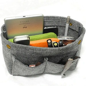 Medium-Sized Felt Cosmetic Bag Large Capacity Multi-Functional Double Layer Storage Bag Makeup Felt Bags