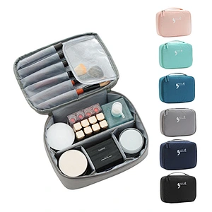 2020 New Memory Fabric Travel Cosmetic Bag For Make Up Women Men Makeup Cosmetic Bags Cases