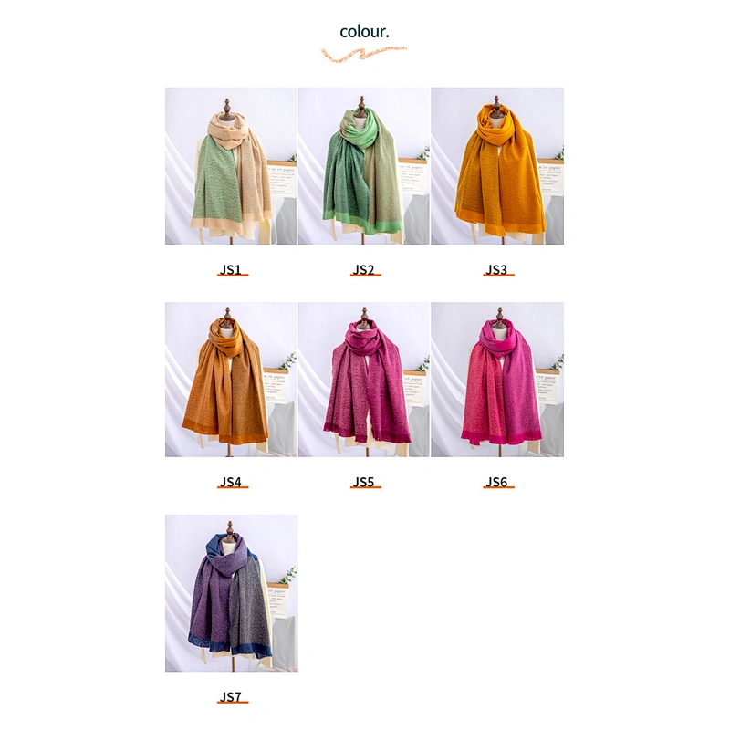 Factory Direct Hot Cashmere Scarf Autumn Winter New Color Matching Fringed Scarf Thick Warm Shawl