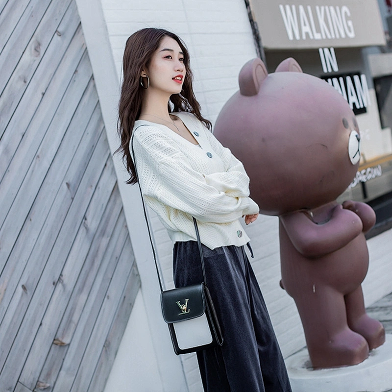 Korean New Multifunctional Mobile Phone Bag PU Mini Shoulder Crossbody Bag