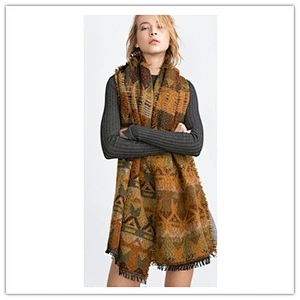 Winter New Pyramid Castle Style Geometric Warm Thickened Unisex Cashmere Scarf Shawl