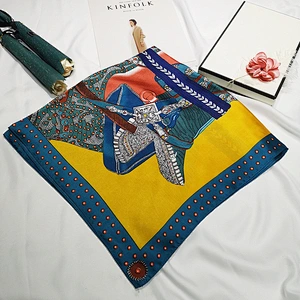 European American New Style 70*70cm Silk Scarf Women'S Small Square Scarf Small Scarf Neck Decoration