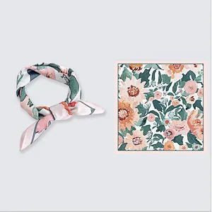 Wholesale Summer Silk Scarf Small Square Scarf Female Headband Multi-Function Trend Original Chic Small Silk Scarf