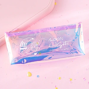 Laser Pencil Case Simple Small Girl Pencil Case Transparent Student Large-Capacity Stationery Bag