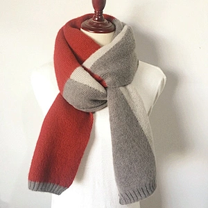 New Scarf Female Winter Korean Version Student Long Scarf Color Matching Wool Double-Sided Knitted Scarf