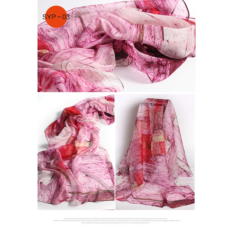 Wholesale Hand-Painted Stylish Print Scarves Travel Sunscreen Silk Shawl