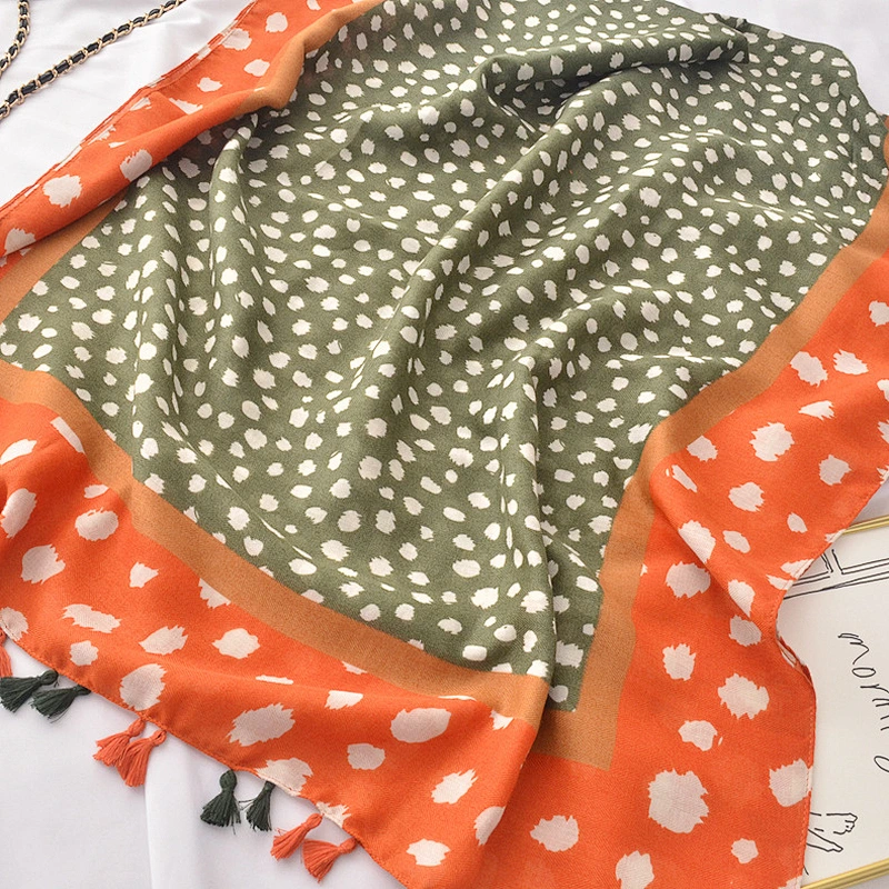 Korean Version Scarf Ladies New Wild Border Color Matching Shawl Fashion Student Small Clouds Tassel Dual-Use Scarves