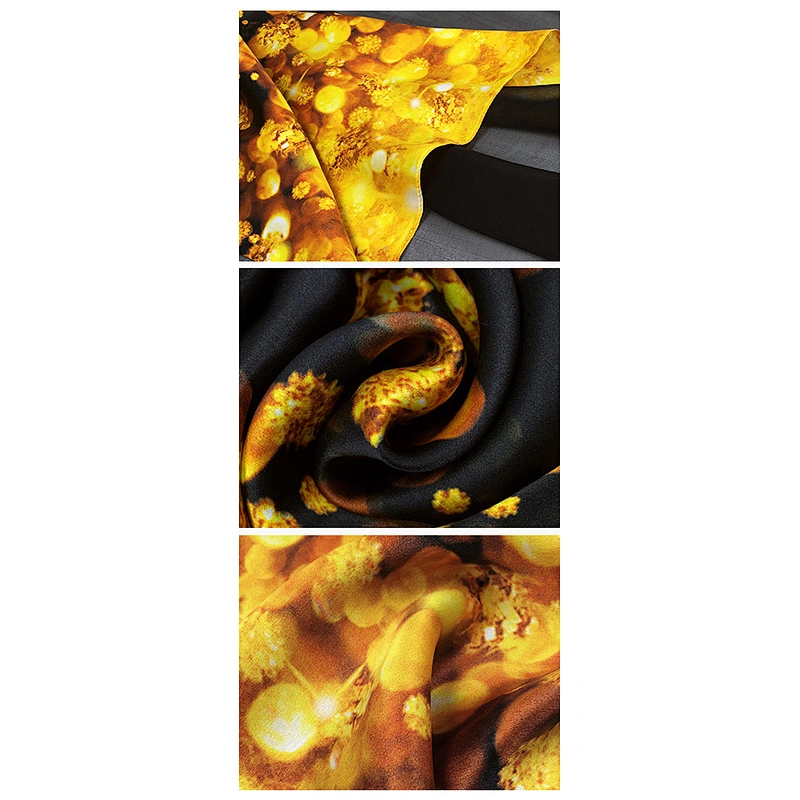 Luxury Elegant Autumn Winter Ladies 100% Silk Scarf Long Silk Scarves Shawl For Women