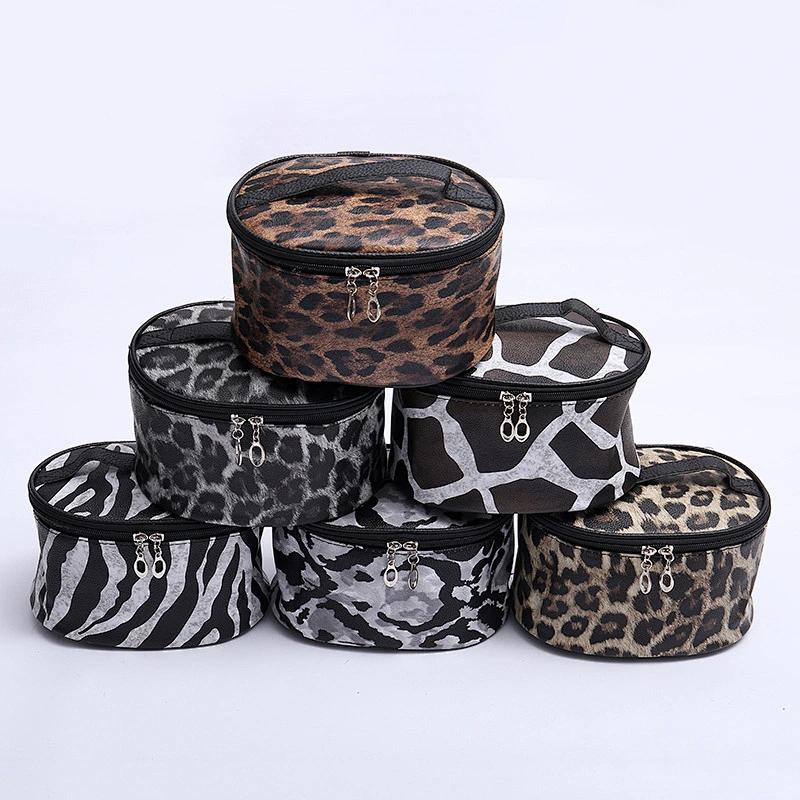 Fashion Wild Girl Storage Bag Travel Bag Leopard Pattern Print Portable Cosmetic Bag
