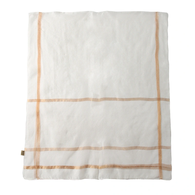 Silk scarf female autumn and winter Korean version wild water ripple gold thread solid color long cheongsam shawl scarf