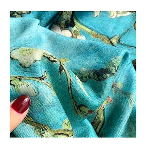 2020 Autumn Winter Cashmere Scarf Famous Painting Printing Outdoor Keep Warm Elegant Women Elegant Cashmere Shawl
