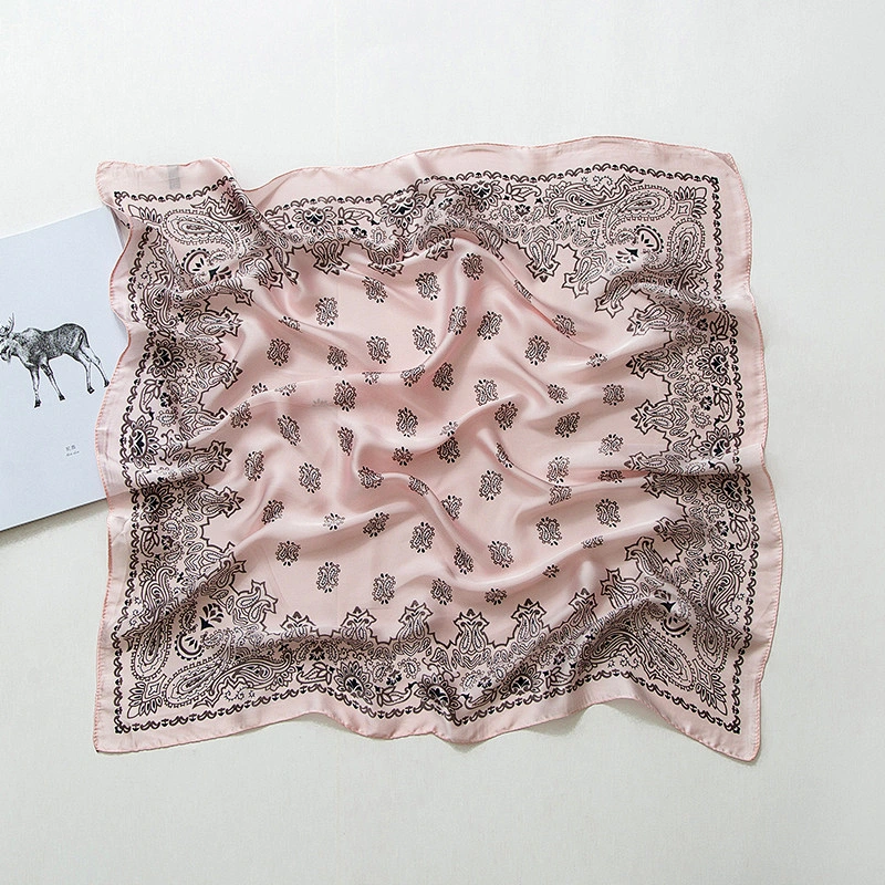 Ladies Silk Scarf Autumn Winter Korean Wild Professional Cashew Flower Small Square Scarf Decoration Work Scarf