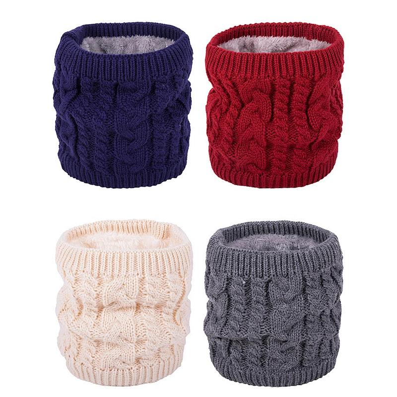In Stock Couples Fashion All-Match Scarf Wool Yarn Warm Velvet Solid Color Collar Scarf