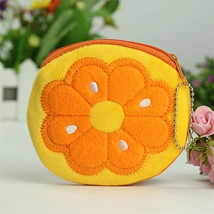 Korean cartoon fruit plush coin purse semi-circular key case watermelon cute bag wholesale