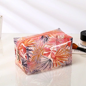 Creative 5 Styles Waterproof Transparent Cosmetic Fruits Printing Makeup Clear Case PVC Zipper Travel Bag