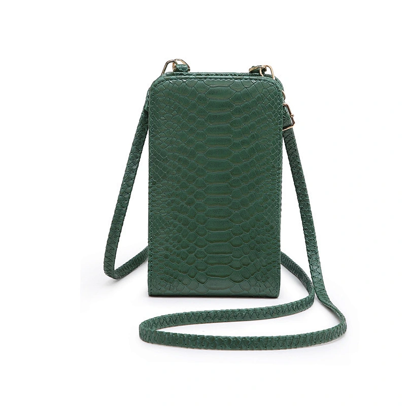Fashion embossed crocodile leather cell phone crossbody bag wallet mobile phone bags cases