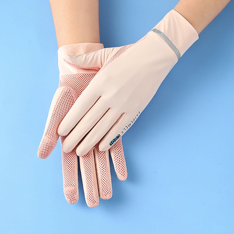Women'S Gloves Summer UV Sun Protection Tram Outdoor Touch Screen Breathable Ice Silk Driving Gloves