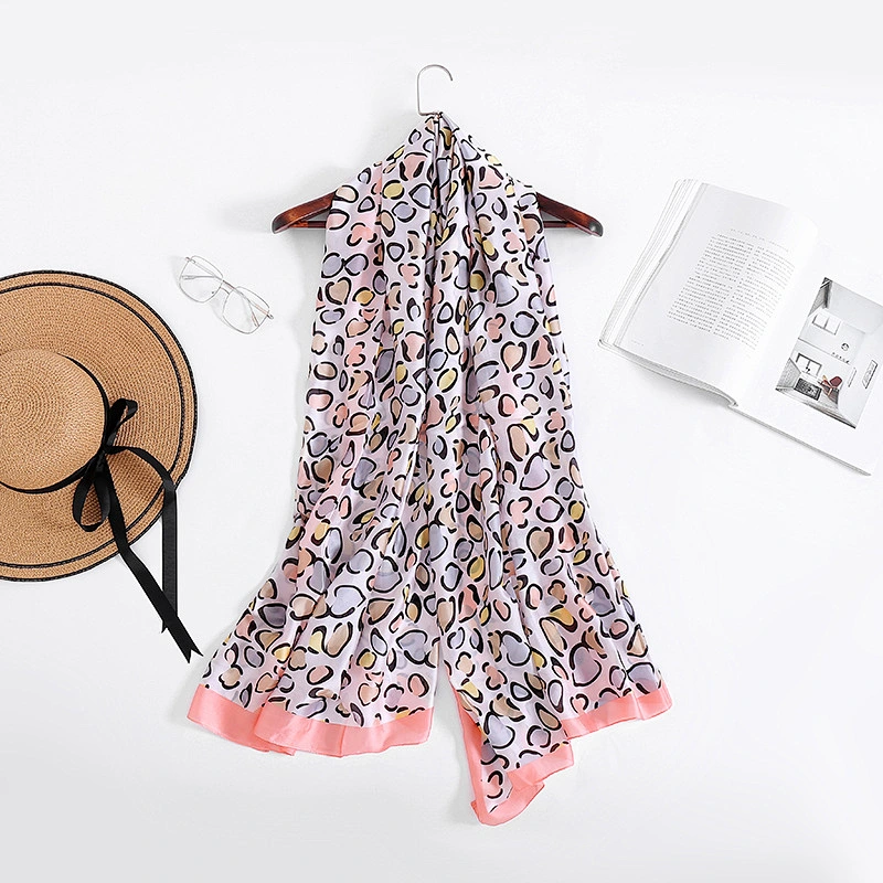 New simulation silk scarf spot printed elegant creative scarf beach towel shawl silk satin scarf