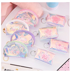 New small wallet Korean girl student cute key coin small bag laser coin purse female