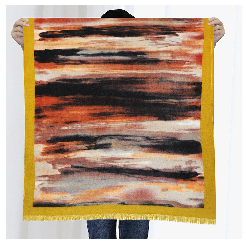 2020 Hot-Selling Acrylic Cashmere Scarves European American Printing Spot Scarf Graffiti Shawl