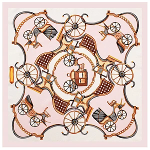 60cm Silk Twill Classic Carriage Ladies New Small Square Scarf