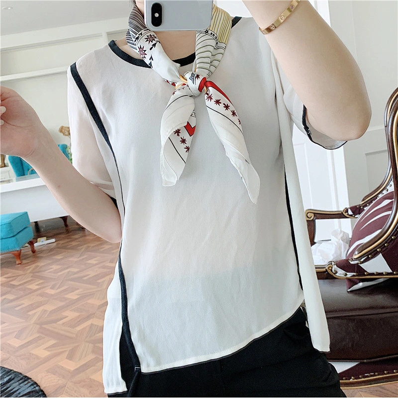 High Quality Silk Fabric Floral Print Square Scarf 70x70cm Gift For Women